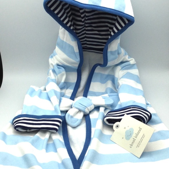 Cloud island baby boys stripe knit terry robe blue - Picture 2 of 11
